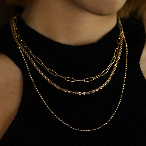 SELENE Triple Layer Necklace - Picture 1 of 11